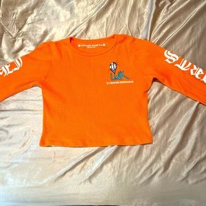 Orange chrome hearts matty boy thermal crop top